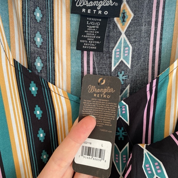 Wrangler Retro ladies hi lo aztec striped dress size large NWT - Picture 10 of 10